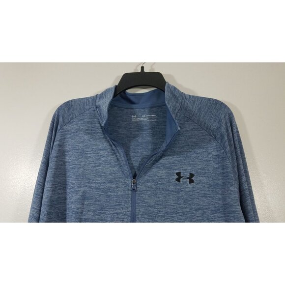 Under Armour Mens 2XL Blue Quarter-Zip Golf Pullover HeatGear Performance Top - Picture 7 of 9